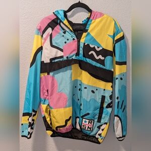 REASON Anorak Windbreaker Jacket Pink/Blue/Yellow Size Men's M.